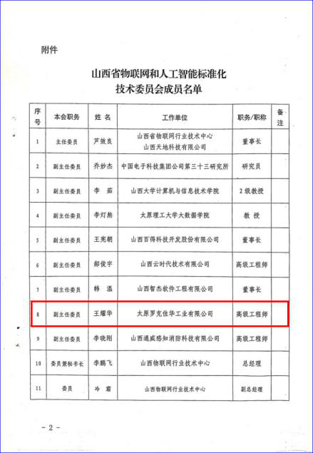 1号娱乐科技王耀华当选省物联网和人工智能标准化技术委员会副主任委员2